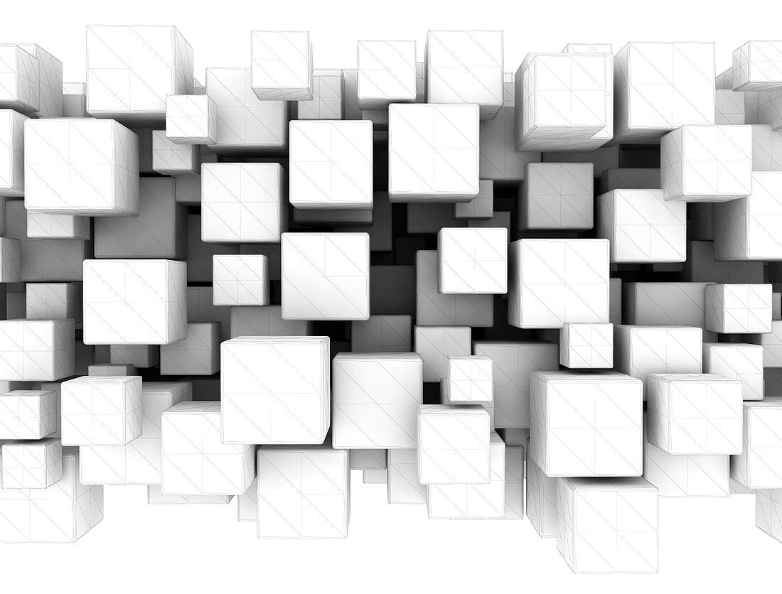 White cubes, illustration