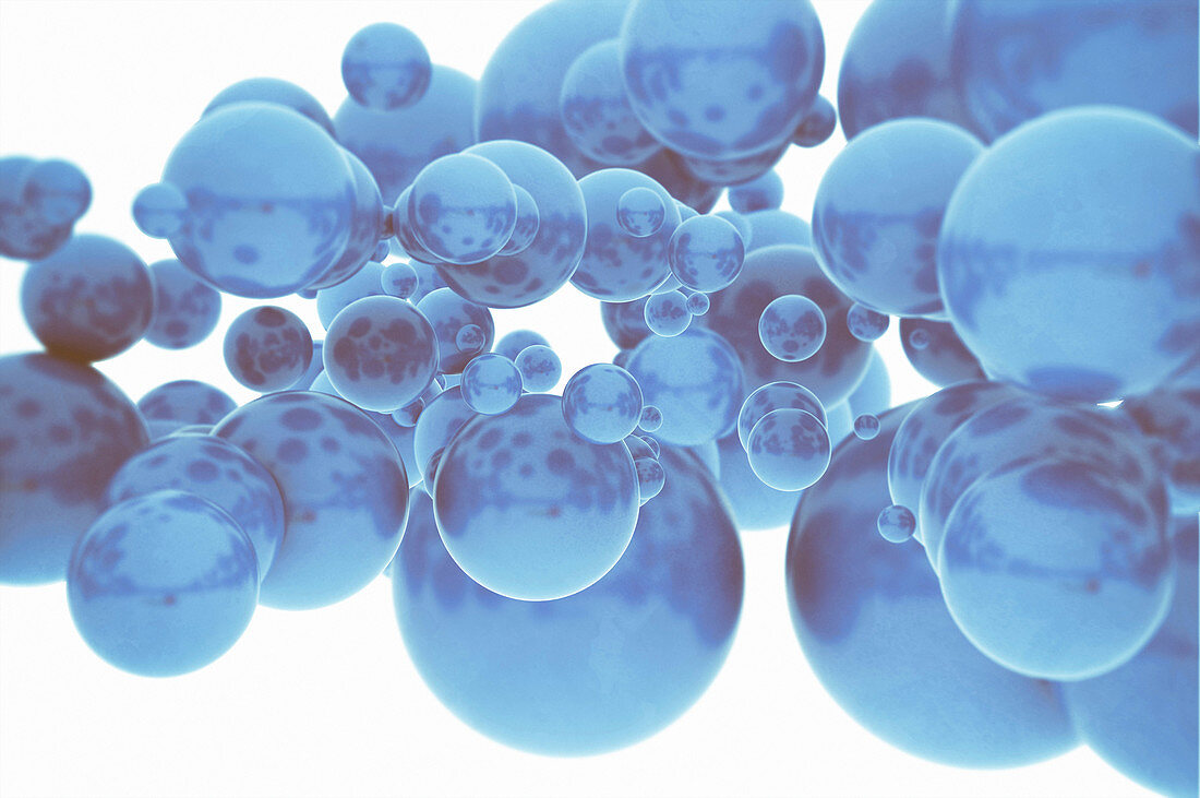 Blue bubbles, illustration