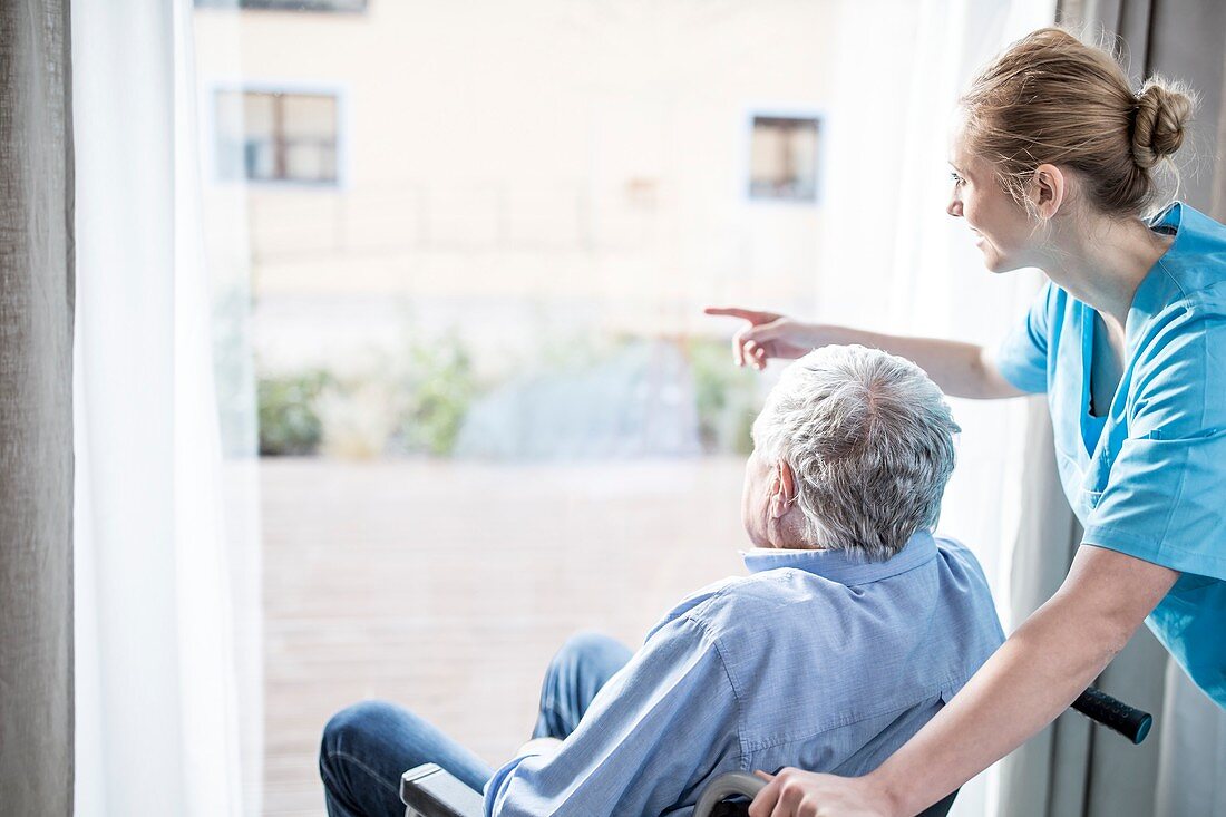 Senior man in wheelchair