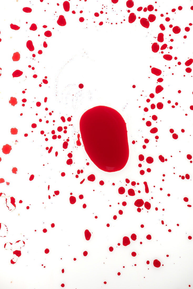 Blood on white surface