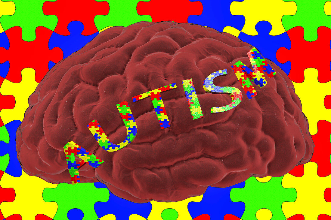 Autism spectrum disorder, conceptual illustration
