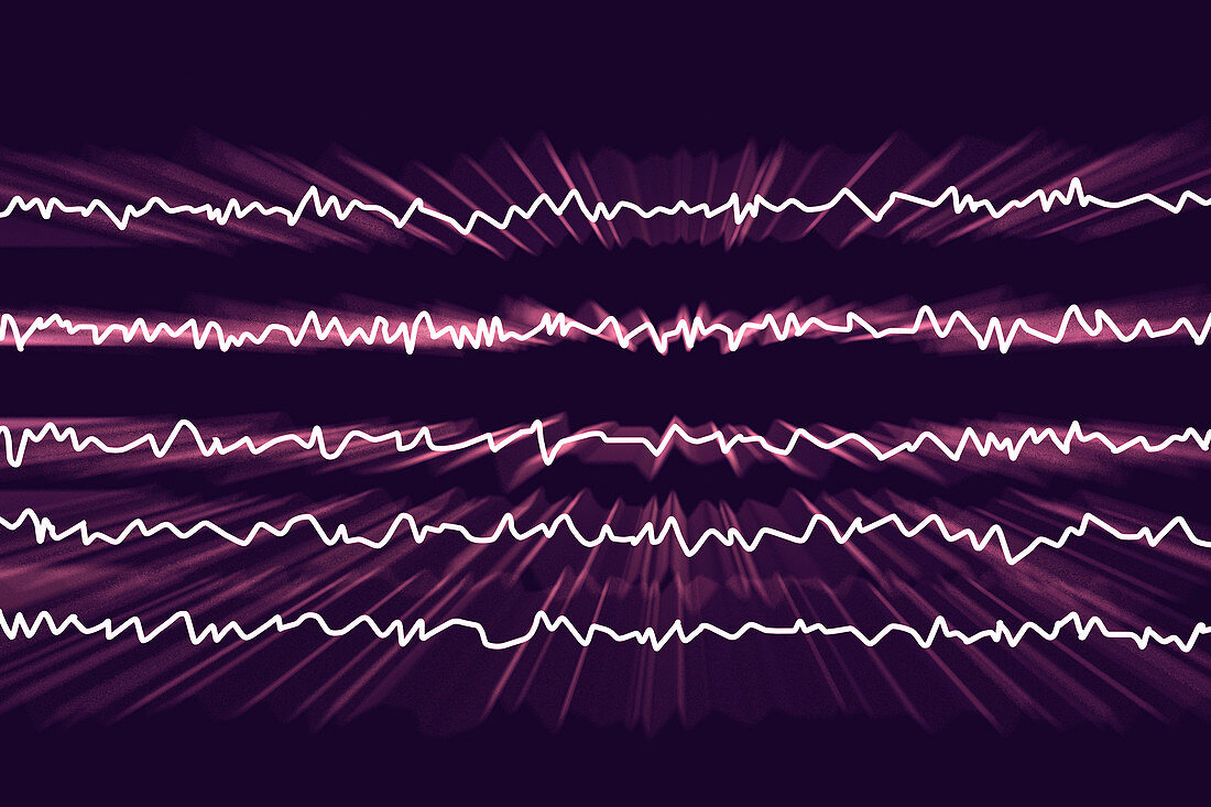 Active brain waves, illustration