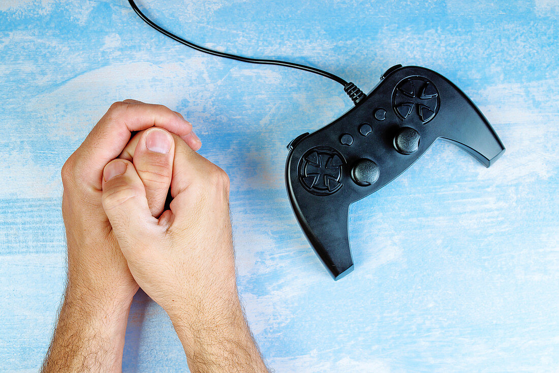 Resisting video game addiction, conceptual image