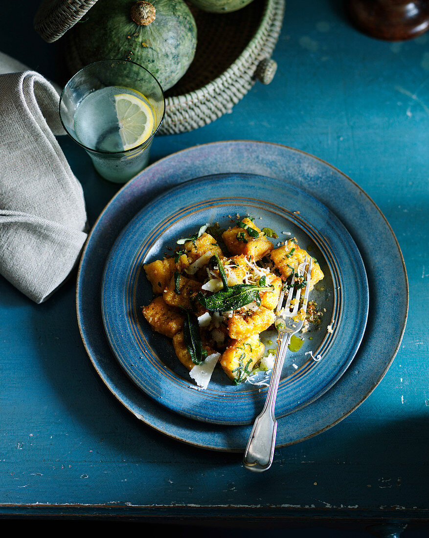 Pumpkin gnocchi with sage and parmesan