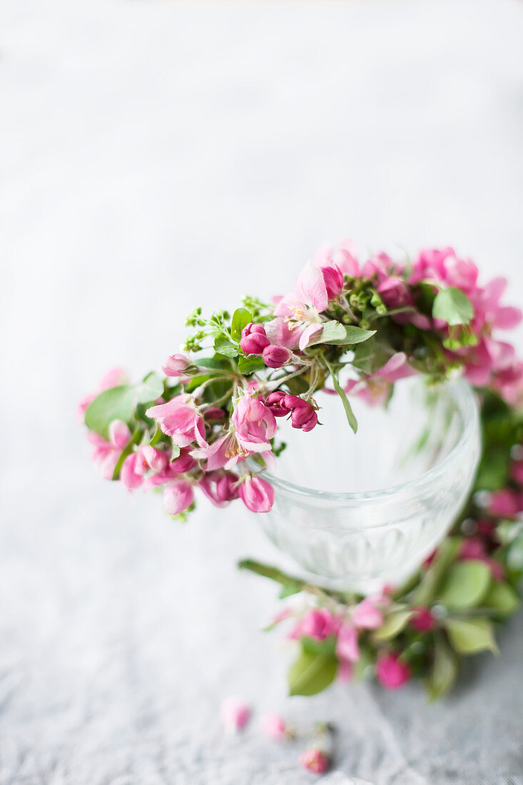 Garland of crab apple blossom