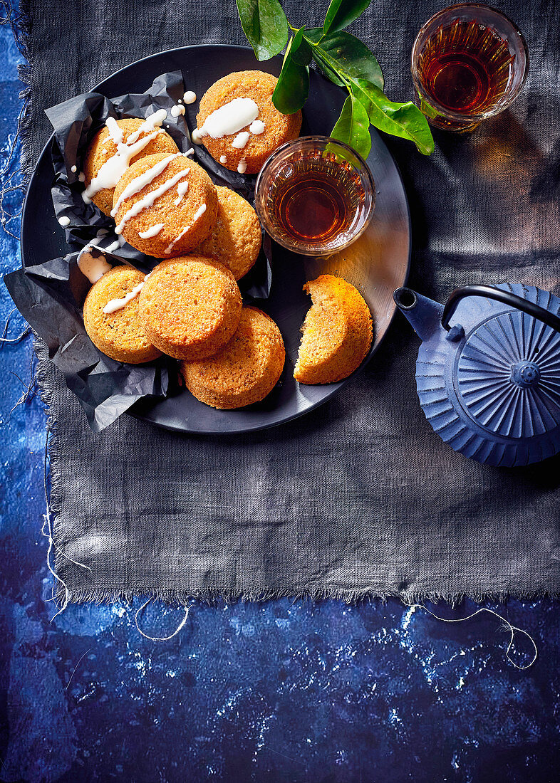 Mini carrot cakes with buttermilk drizzle