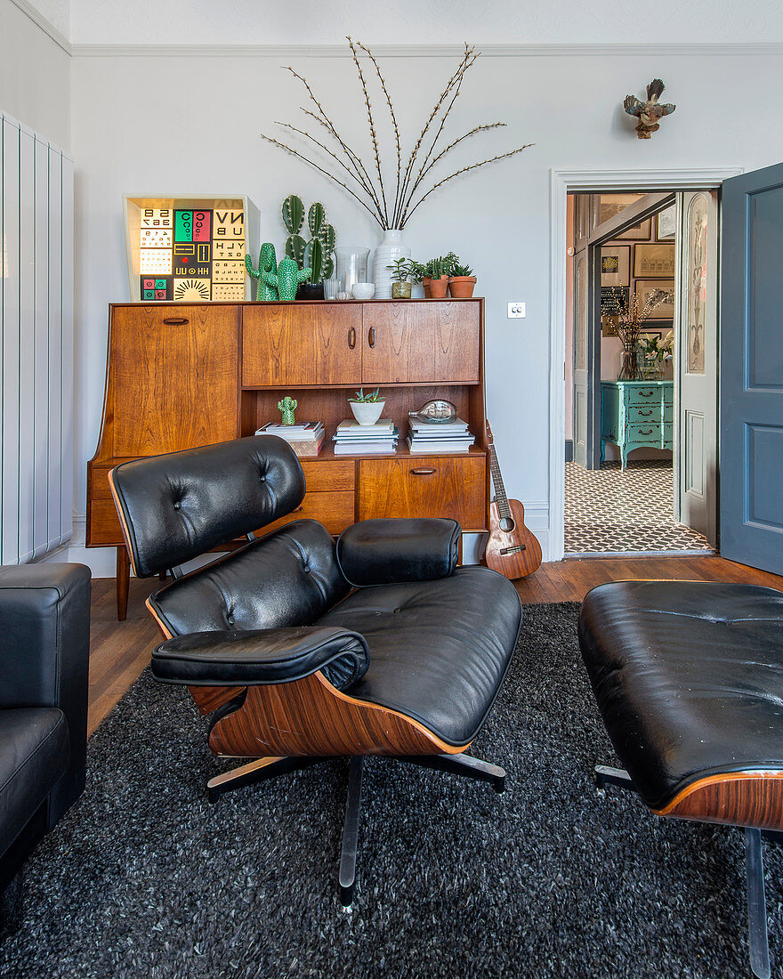 Eames Lounge Chair in living room in Mid-century modern style