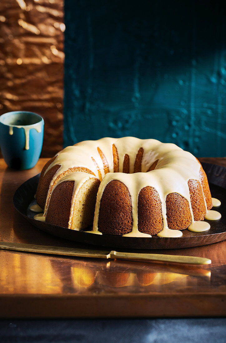 Dairy-free maple and lavender bundt cake