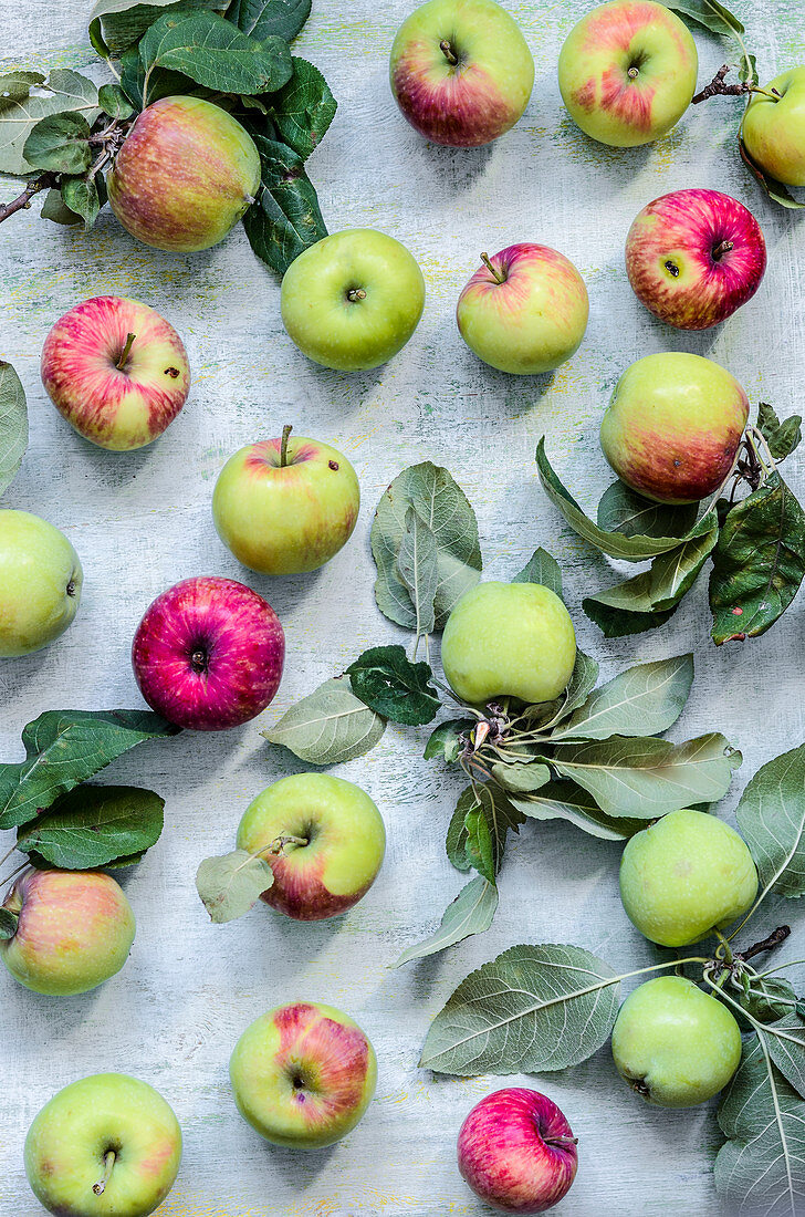 Apples on a old rustic surface