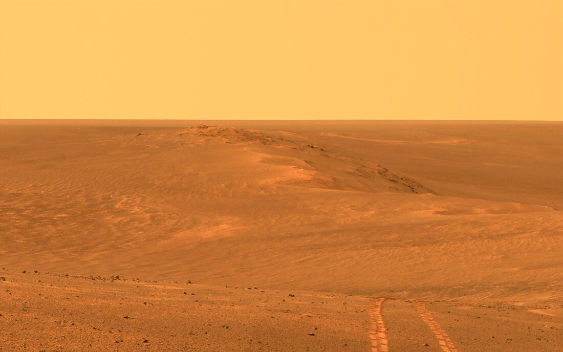 Rim of Endeavour Crater on Mars, Opportunity rover image