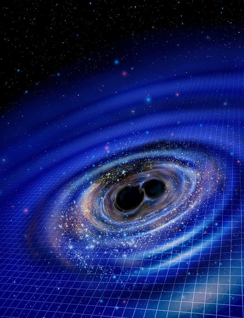 Colliding black holes, illustration