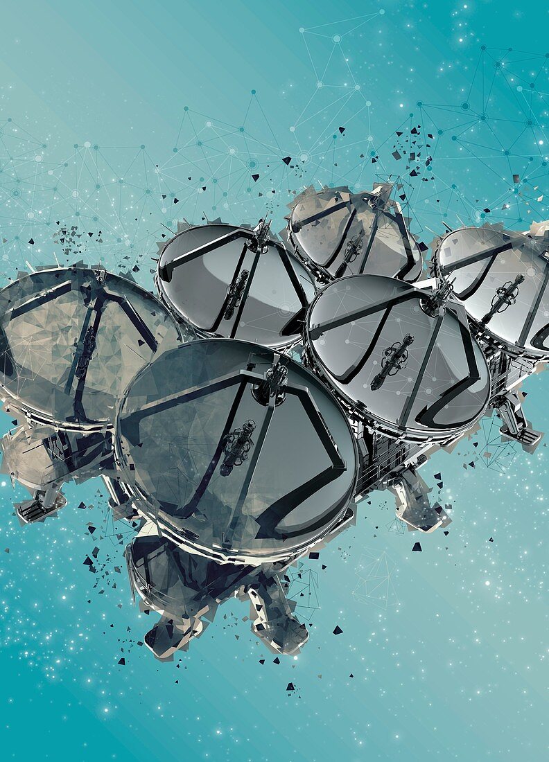 Satellite dishes, illustration