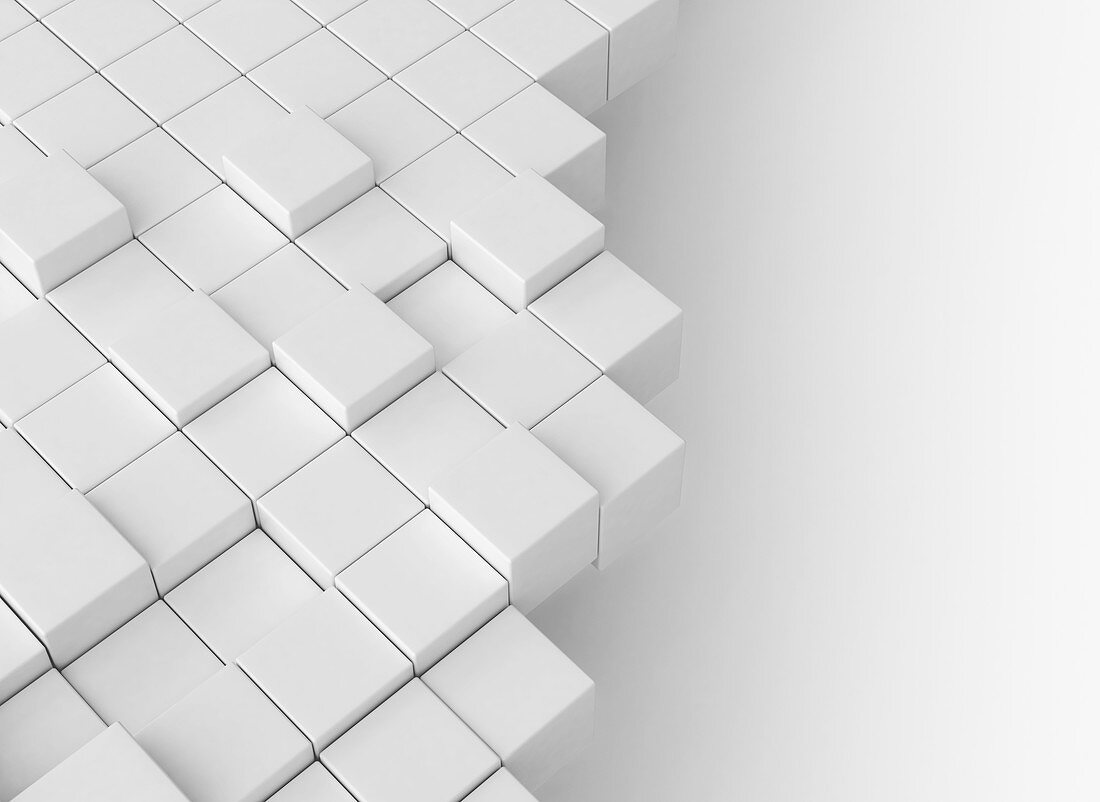 White cubes, illustration
