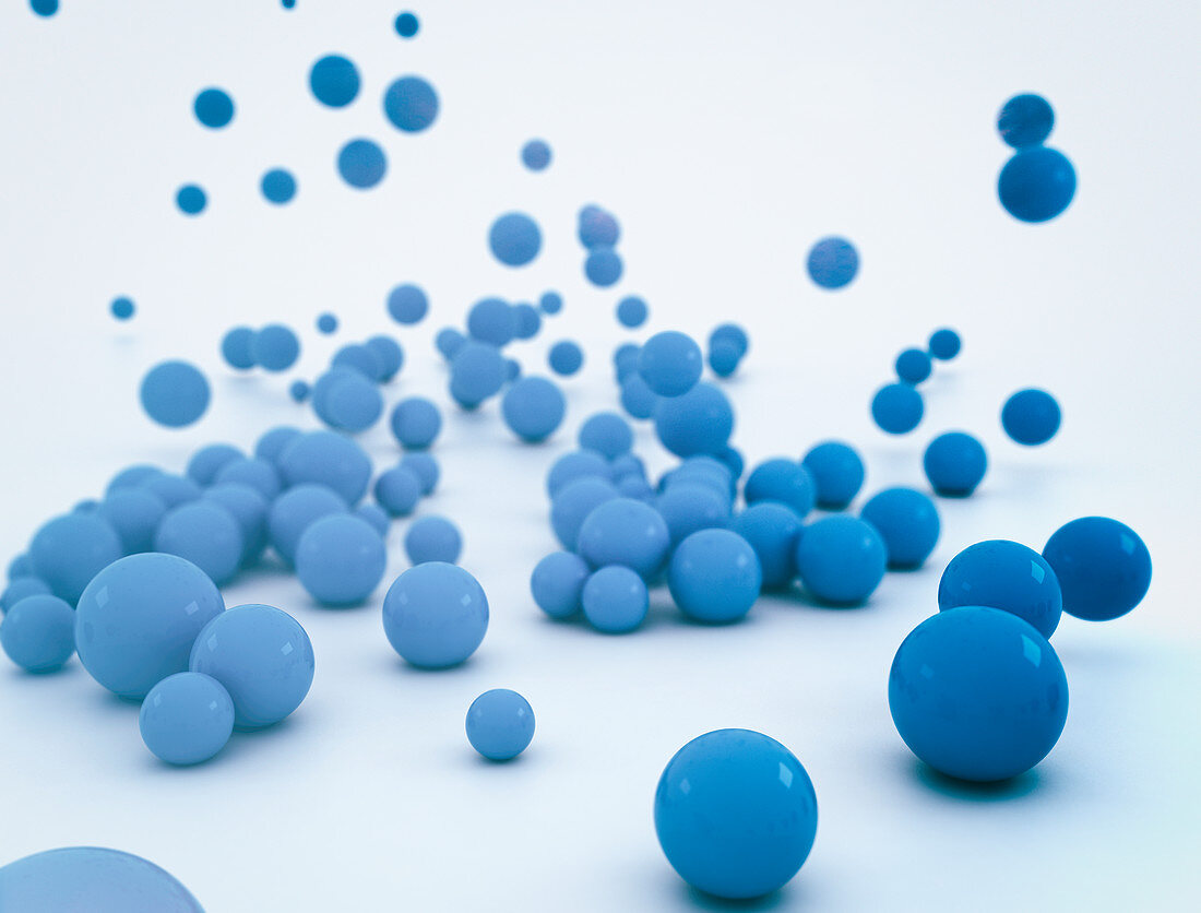 Blue spheres, illustration