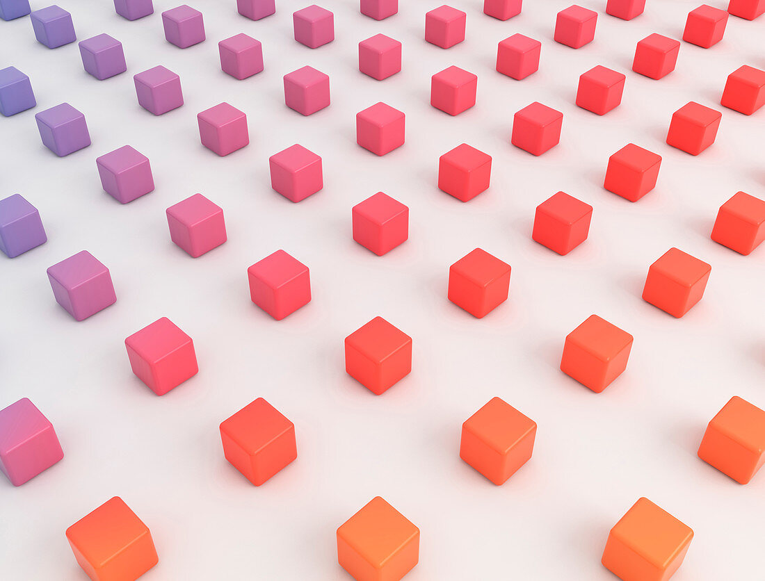 Multicoloured cubes, illustration