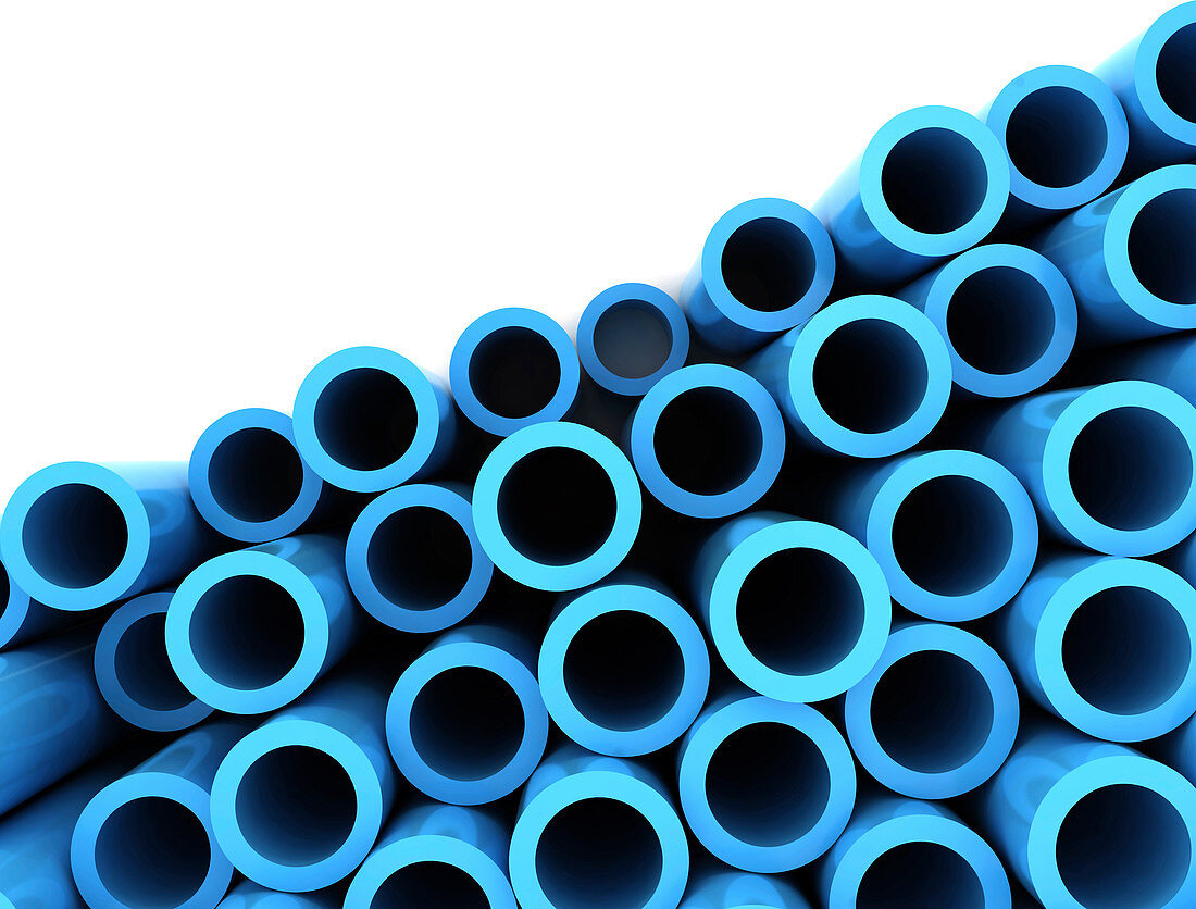 Blue pipes, illustration