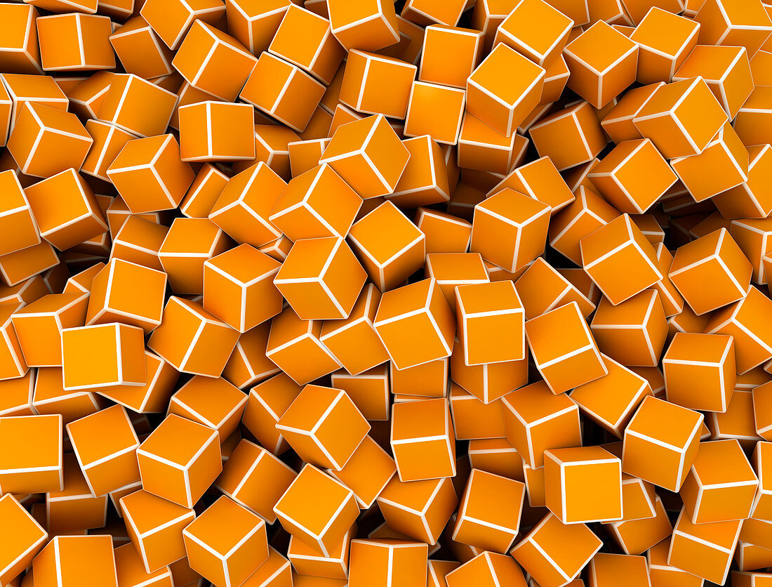 Orange cubes, illustration