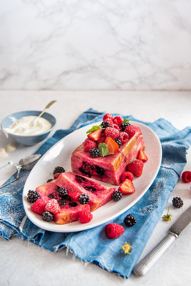 Summer berry terrine