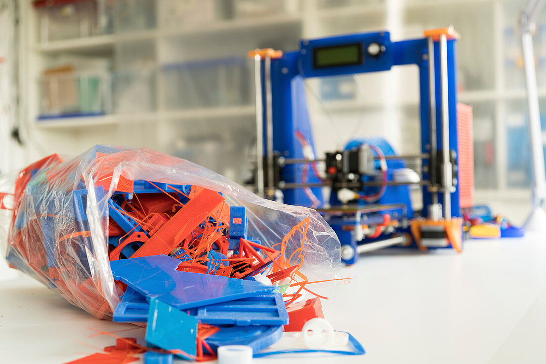 Plastic waste from 3D printing