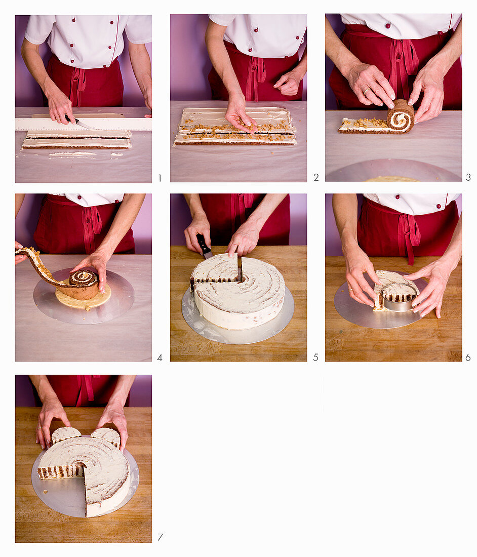 A pram cake being made