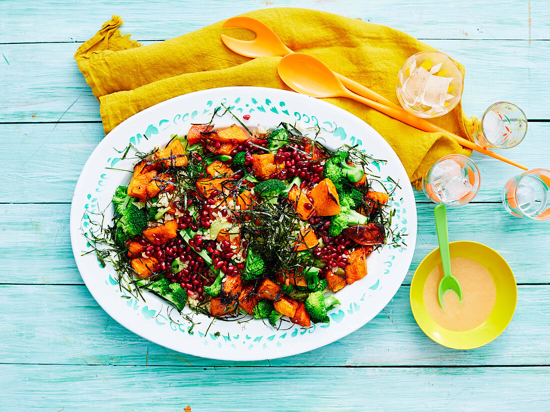 Brown Rice salad with pumpkin