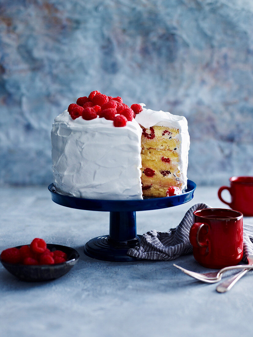 Raspberry and Meringue Mile-High Layer Cake