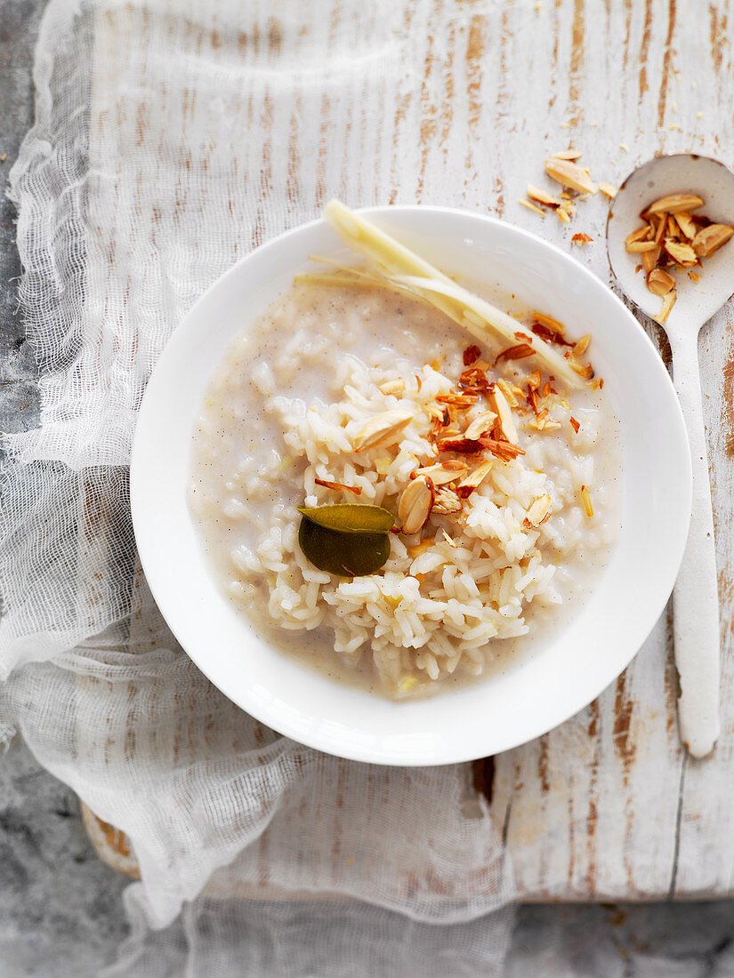Rice Pudding with Lemon Grass, Hazelnuts and Spices