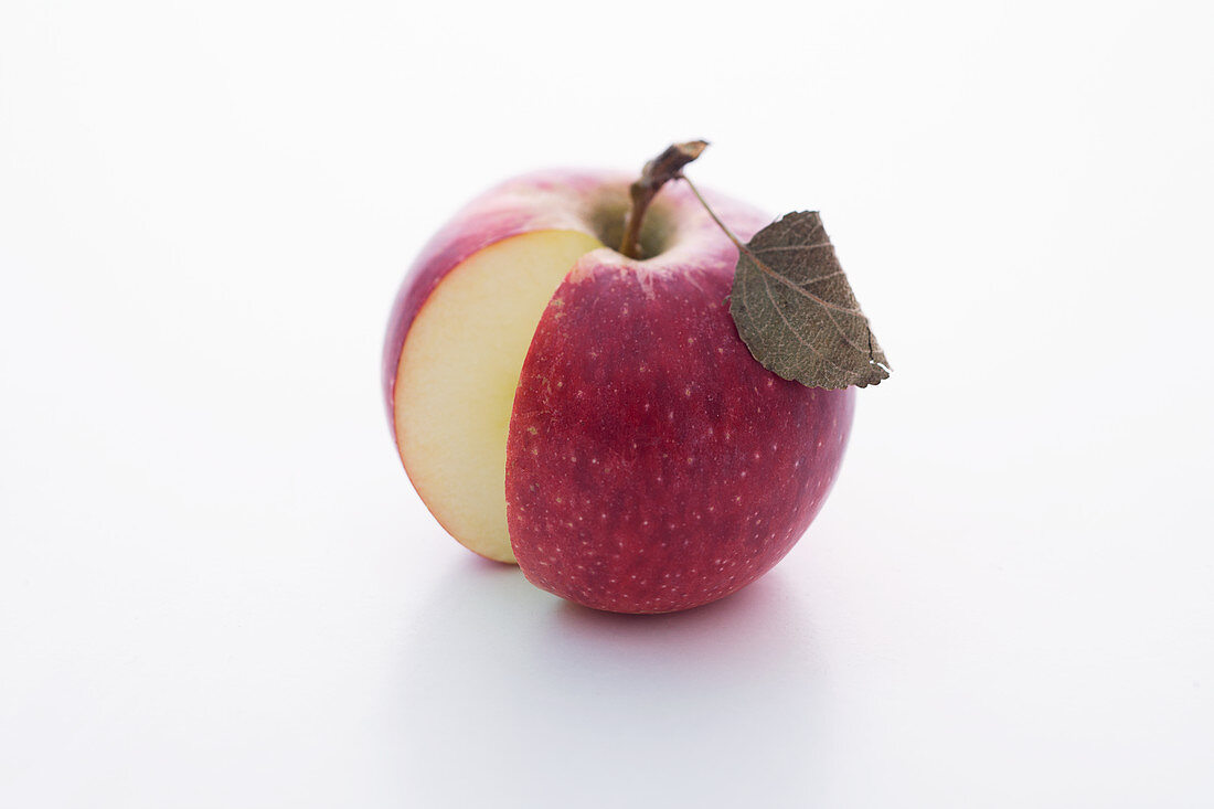 A Florina apple, sliced