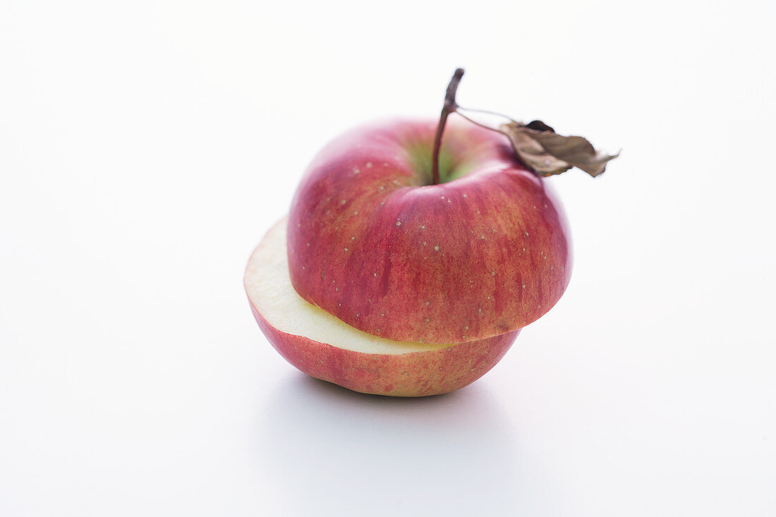 A rose apple, halved