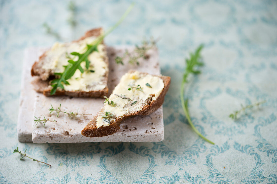 Thyme butter on farmhouse bread