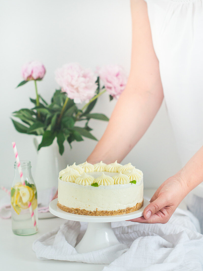 Cheesecake mit weisser Schokoladencreme