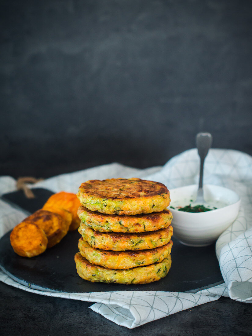 Vegetables and feta cheese fritters
