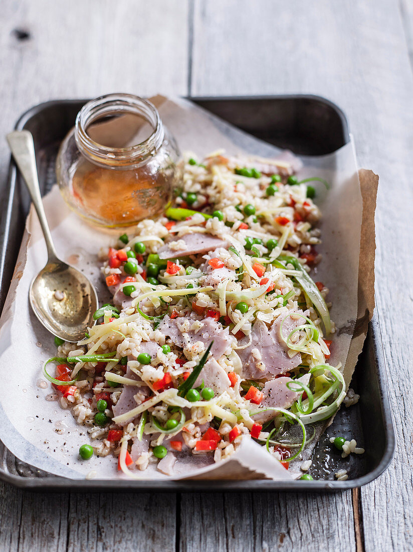 Pea and Ham Brown Rice Salad