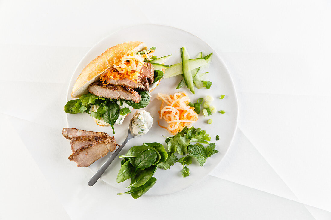 Banh Mi with ingredients