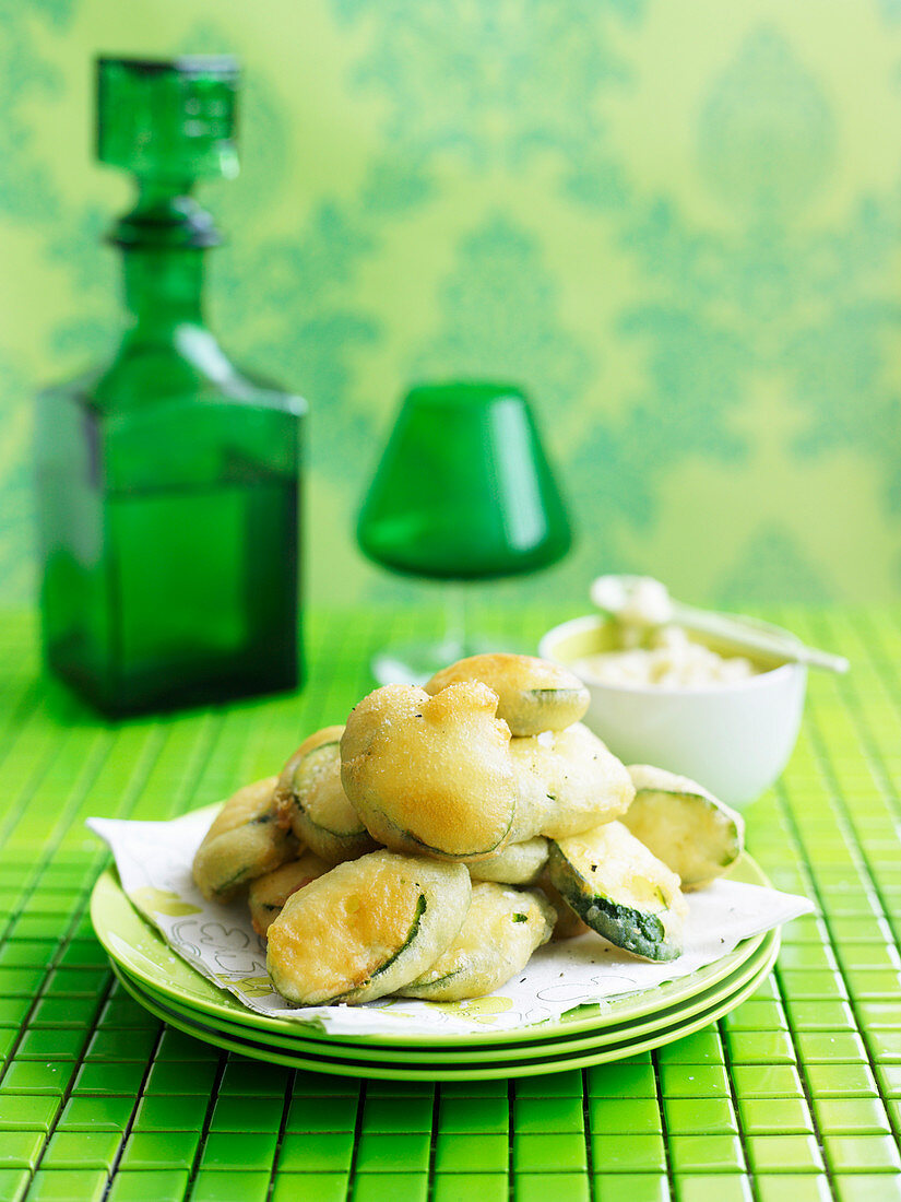 Zucchini fritters with skordalia