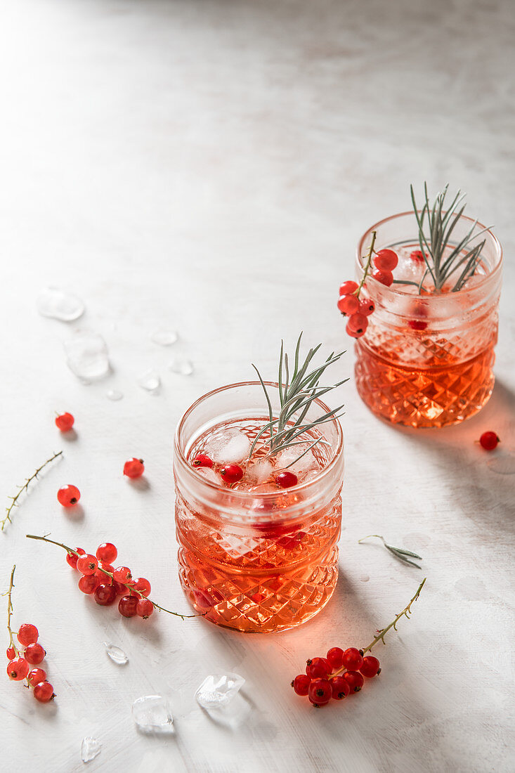 Redcurrant cordial with freash redcurrants
