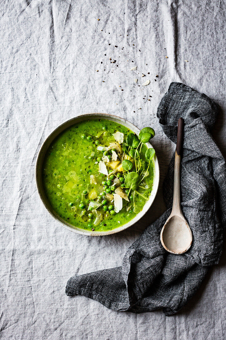 Green Pea and Cress Soup