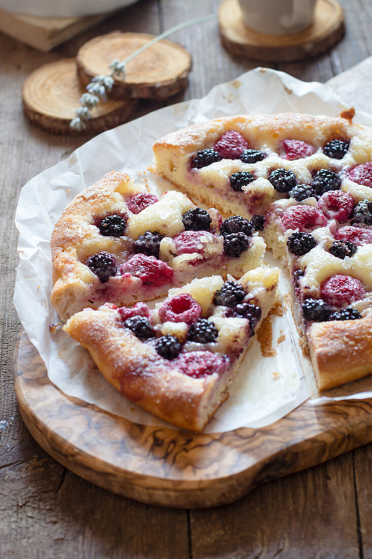 Blackberries and Rasperries Brioche Galette