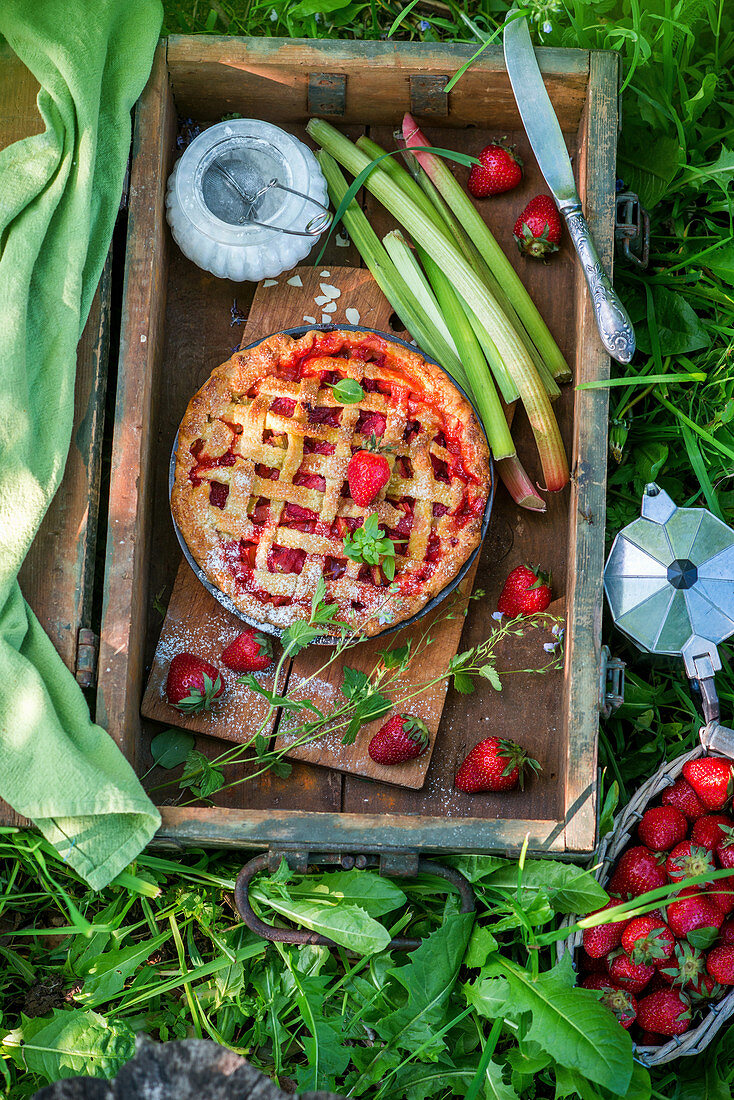 Erdbeer-Rhabarber-Pie