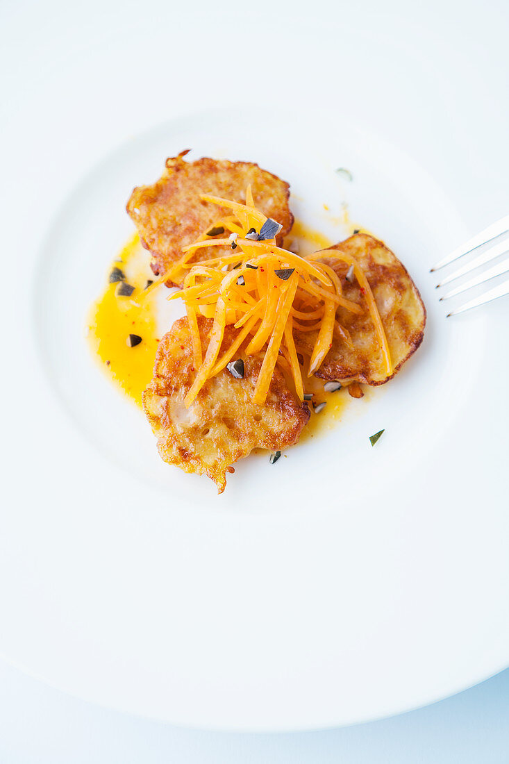 Potato fritters with pumpkin