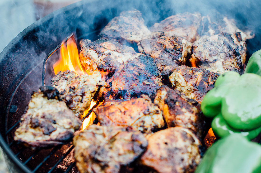 Bbq chicken and peppers