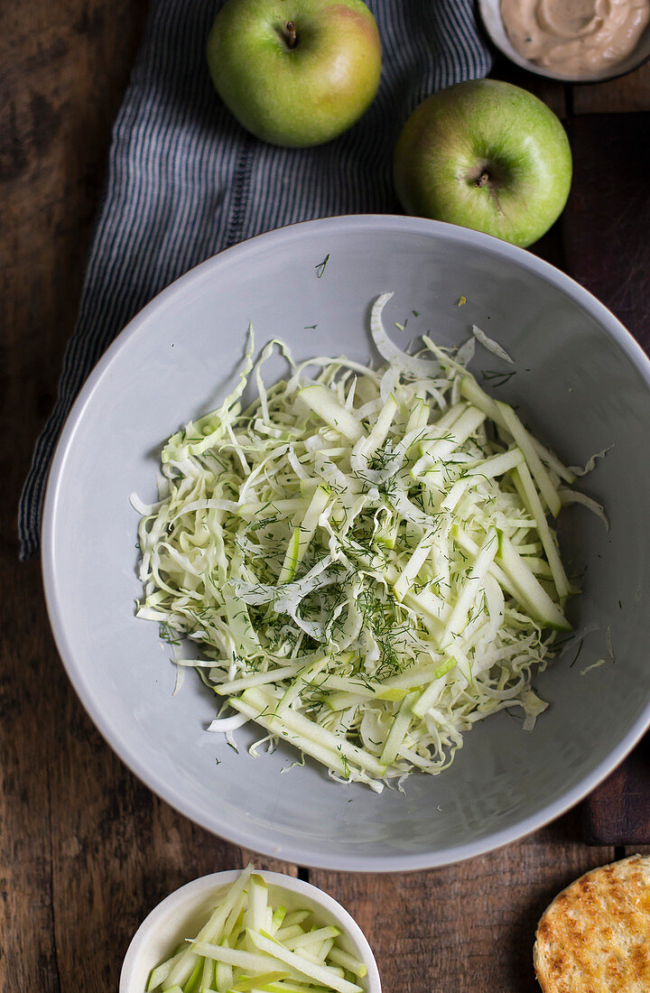 Raw salad with apple