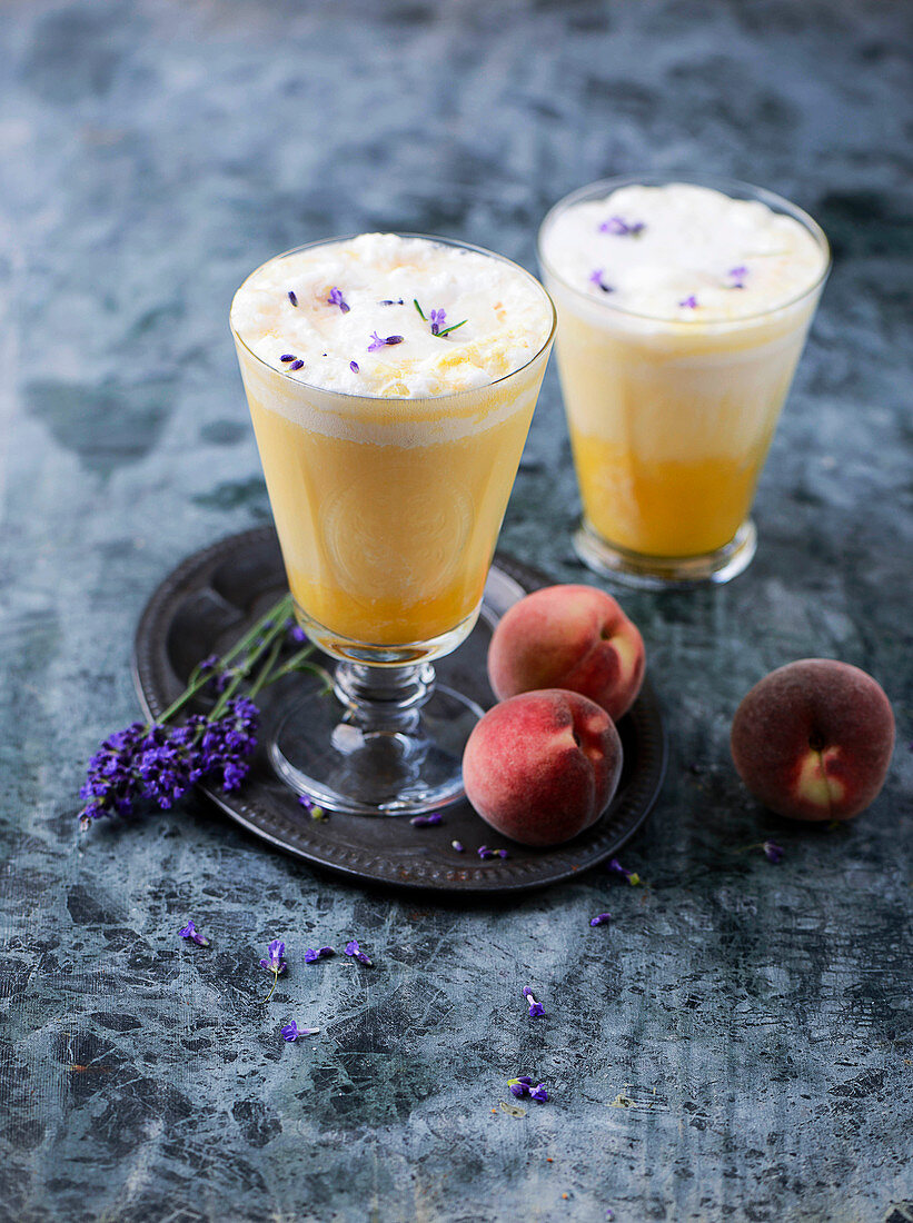Peach floats with lavender