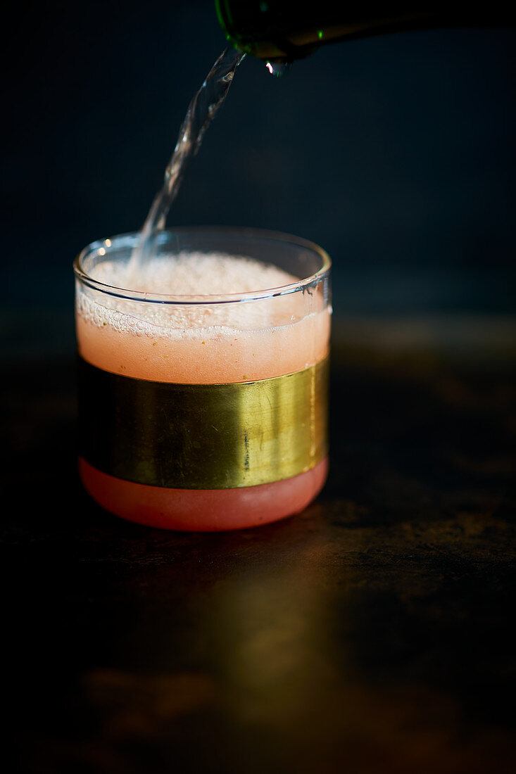 A strawberry drink in a glass