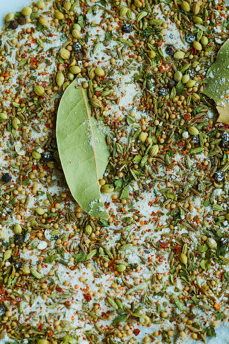 Various spices for Ayurvedic cuisine (full frame)