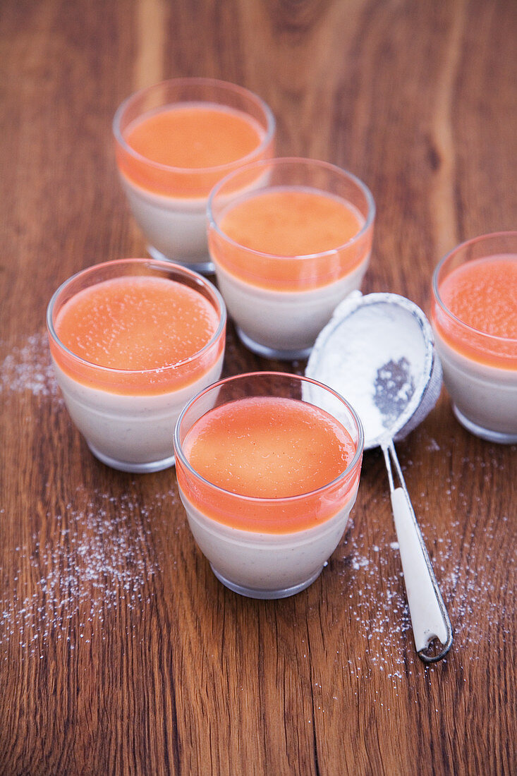 Panna cotta with rhubarb jelly