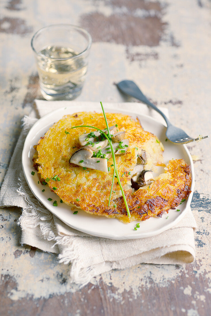 Kartoffelrösti mit Steinpilzfüllung