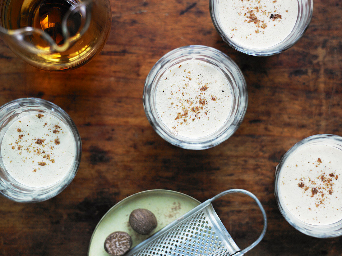 Eggnog with Bourbon and Nutmeg