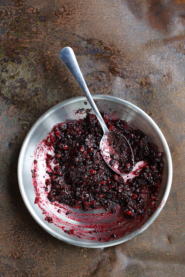 Peppered cranberries