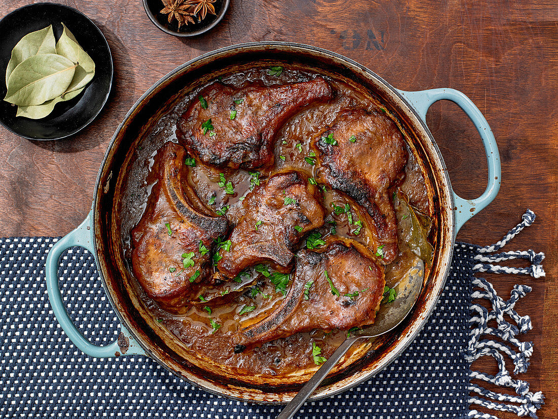 Smothered Bone-In Pork Chops